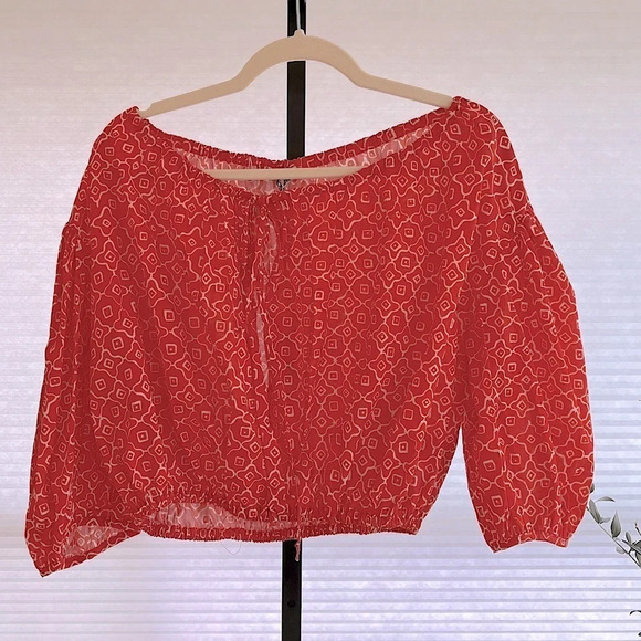 Ciao Lucia Octavia Top Poppy Red NWT Spring Colorful Beachy Coastal Casual Chic - Picture 2 of 5